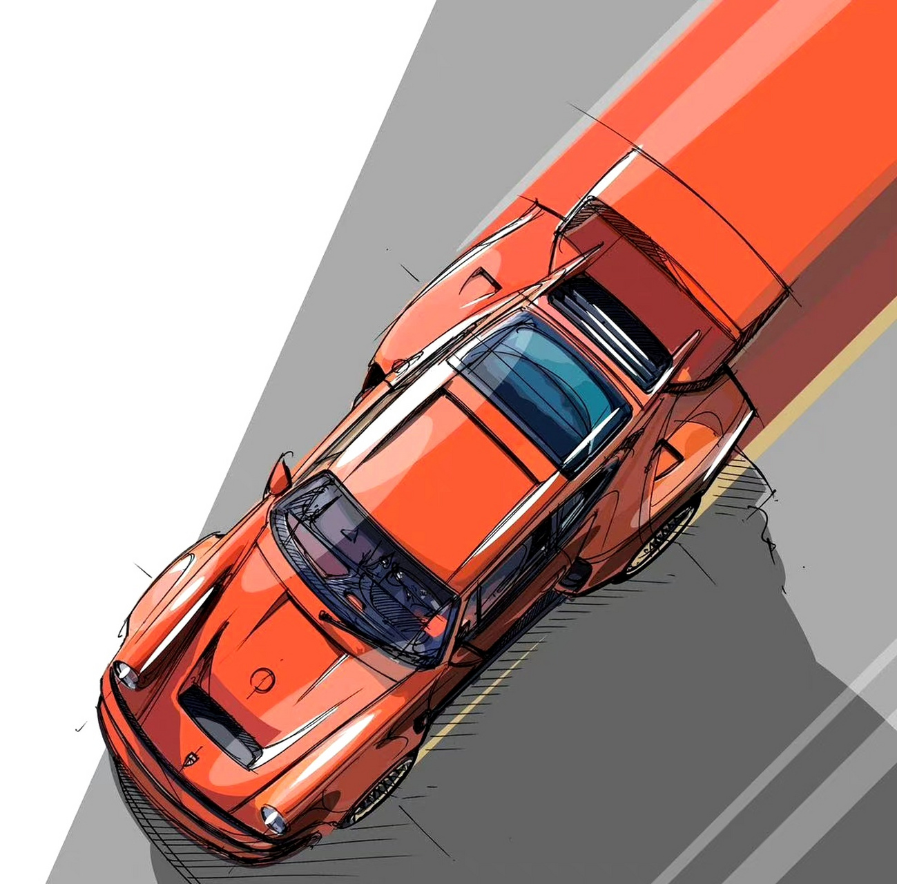 一组赛车绘画作品欣赏,展现了速度与力量,by craig justice.