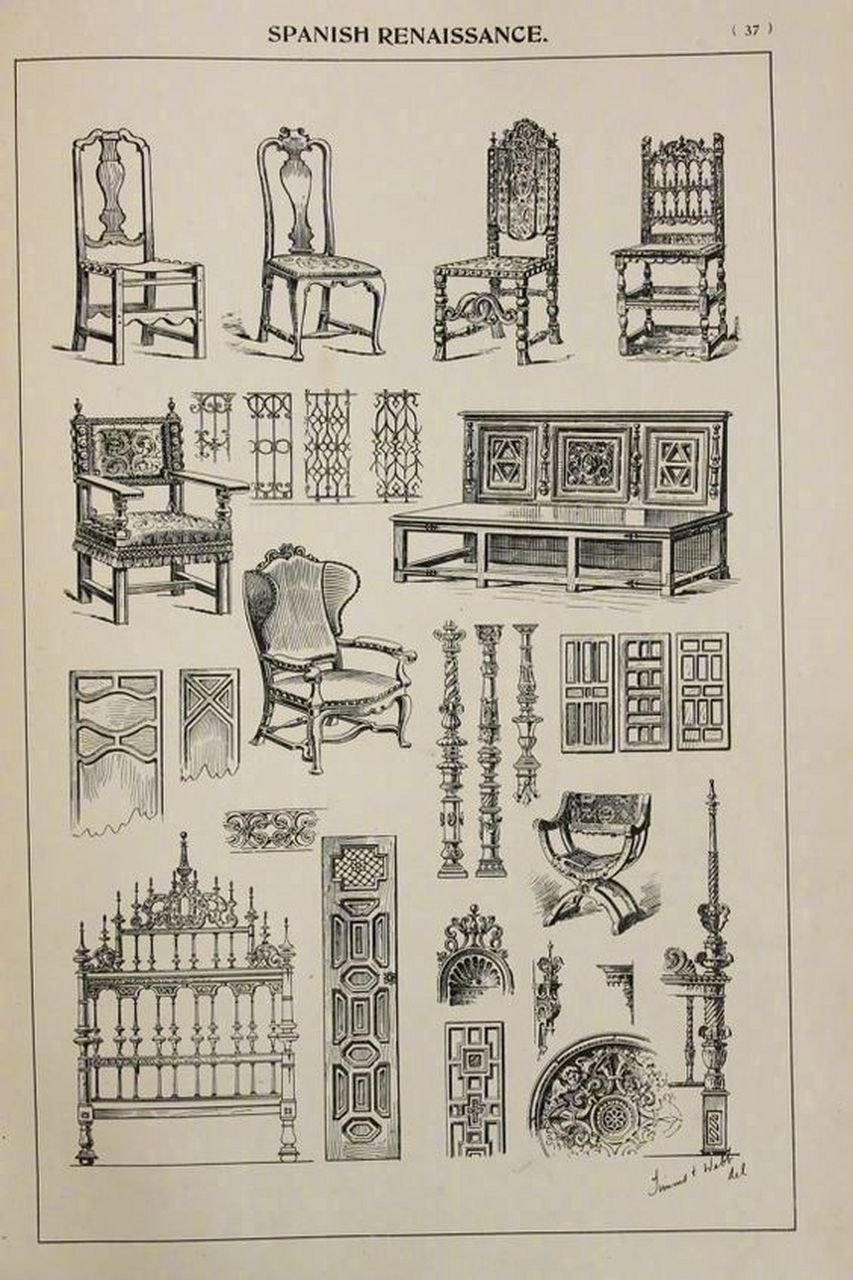 世界经典流派家具设计手绘图 676767 #绘画欣赏