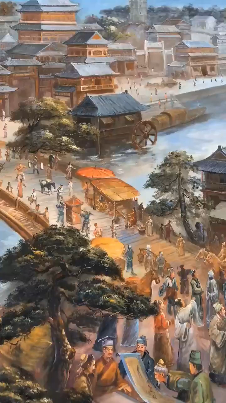清明上河图油画作品欣赏