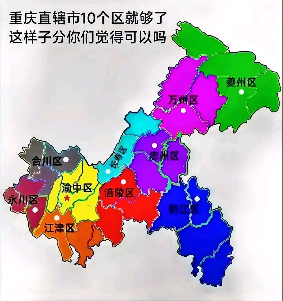 重庆市行政区划调整示意图
