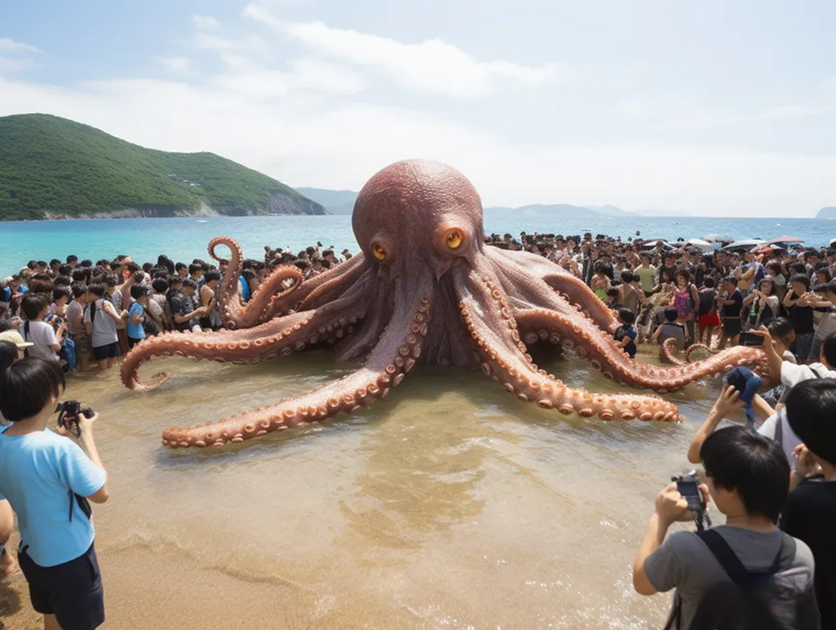 2053年某天,日本海边发现了这些巨型海鲜