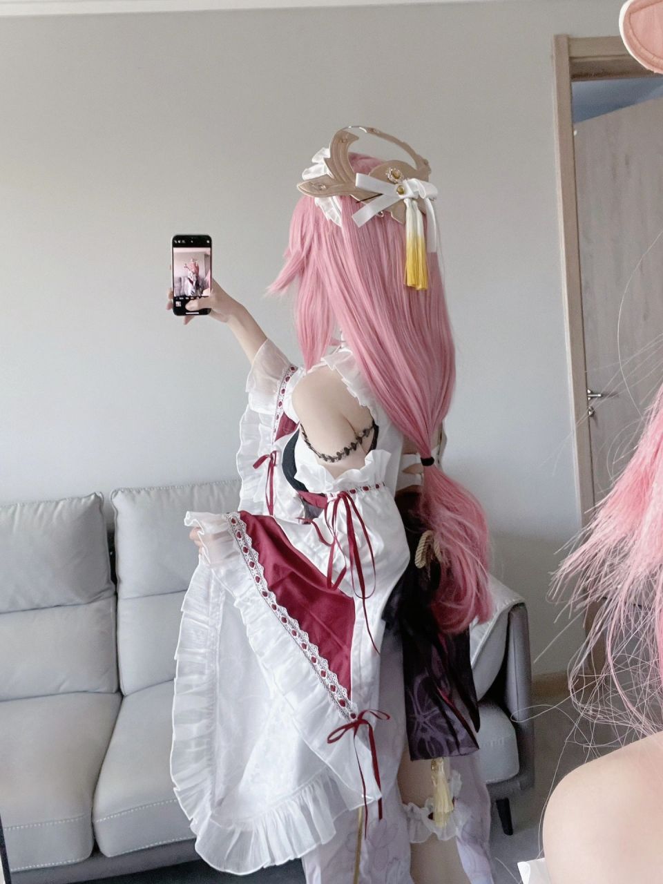 小姐姐# #美女# #cos# 白丝遇到神子 一个字绝![滑稽]