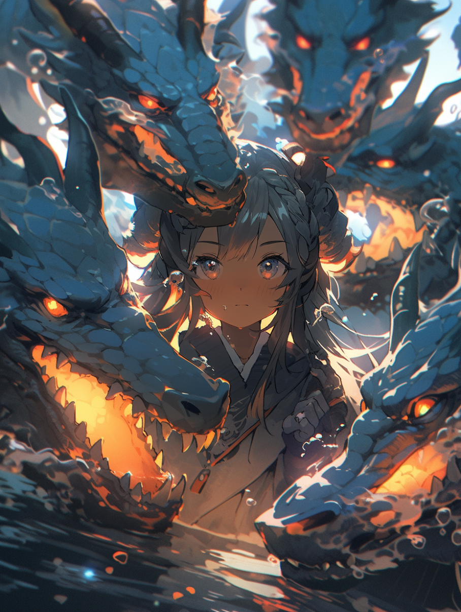 ai生成巨龙和女孩的漫画(一)