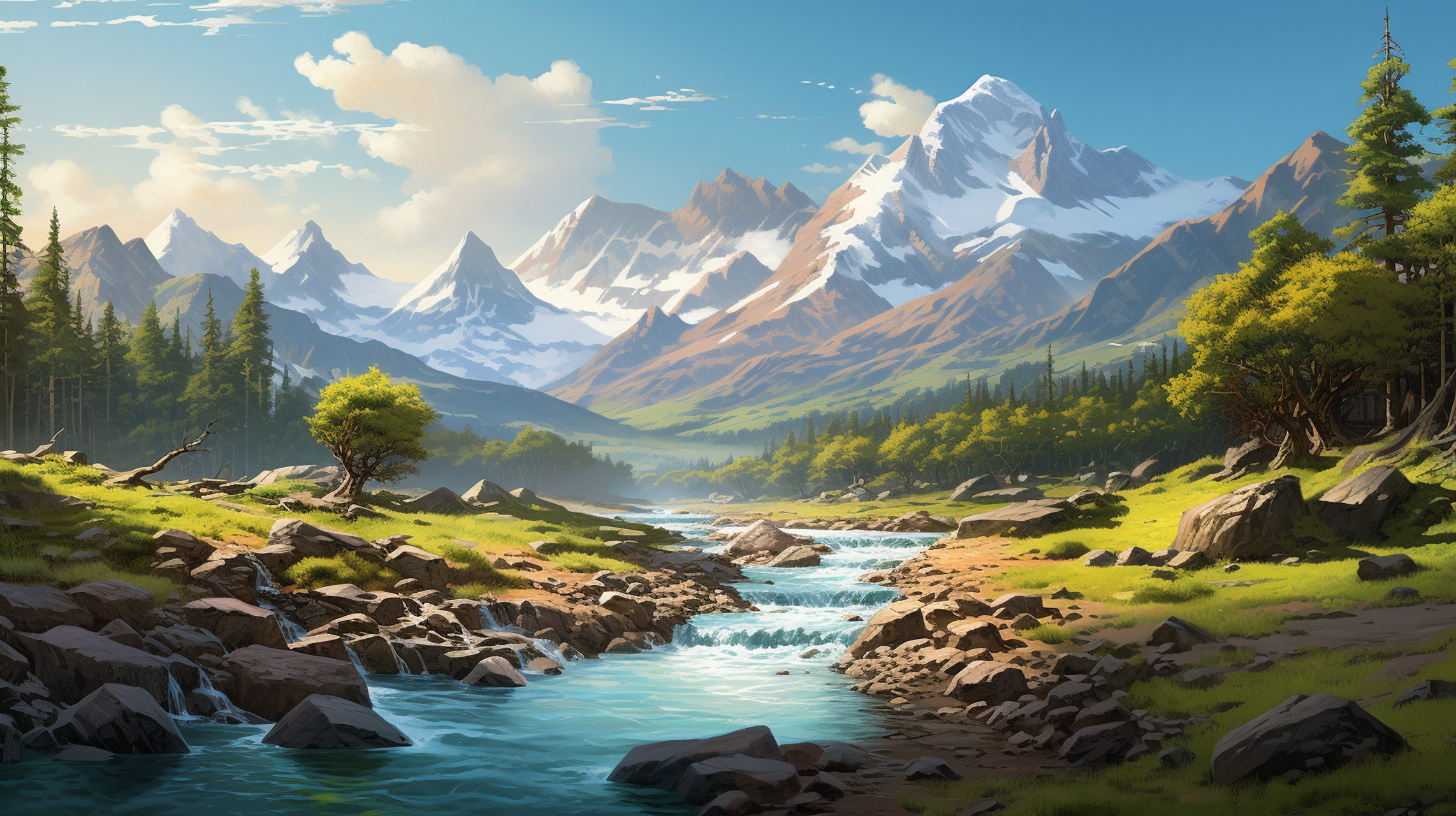 山青水秀#ai绘画# #场景# #风景