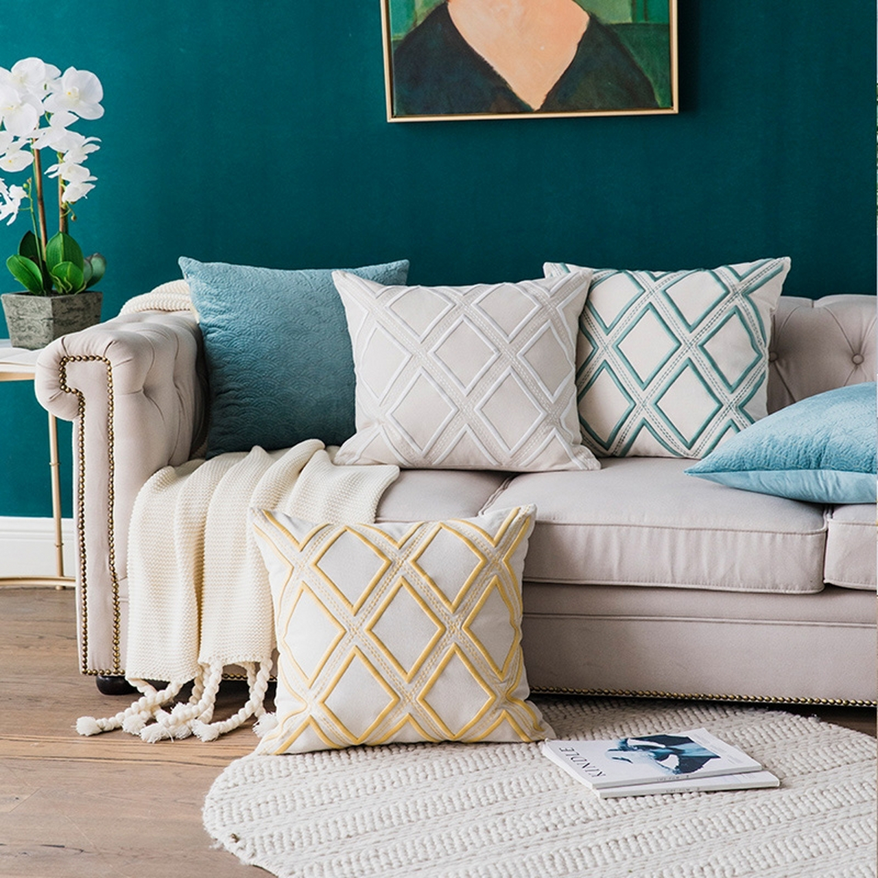 沙发抱枕客厅高级感轻奢ins风 腰枕办公室靠垫靠背抱 之前的时候还没