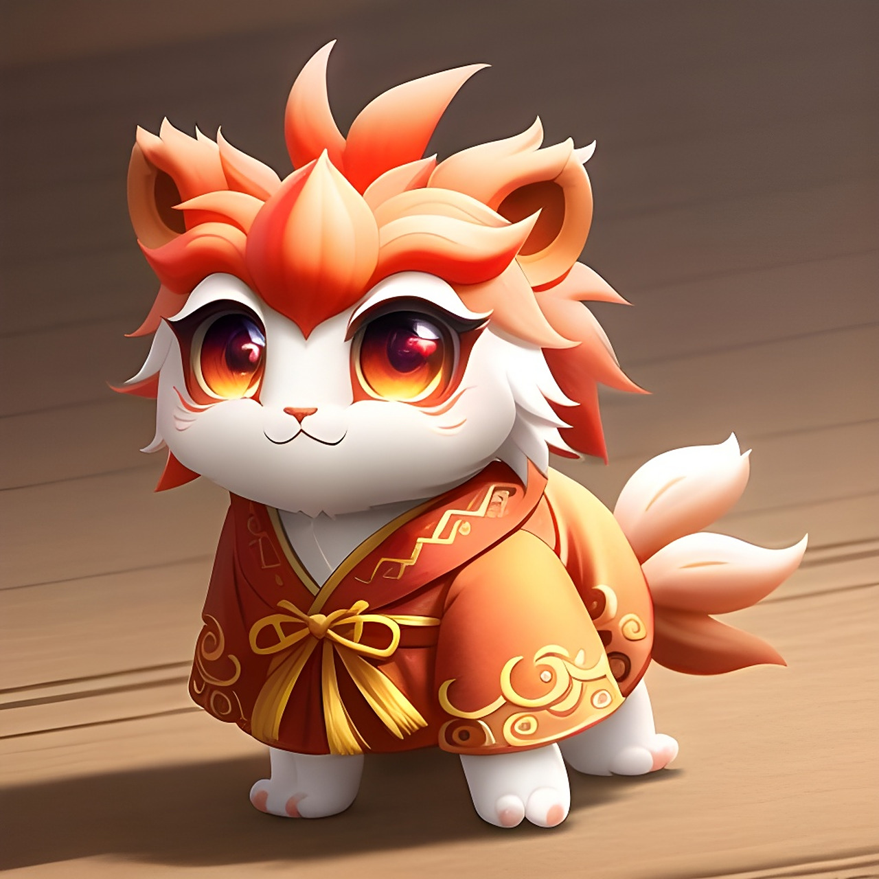 「q版火红小狮子」[比心][比心][比心] #ai共创计划#  #二次元美图