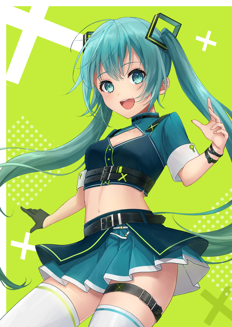 初音未来头像绿色系图片