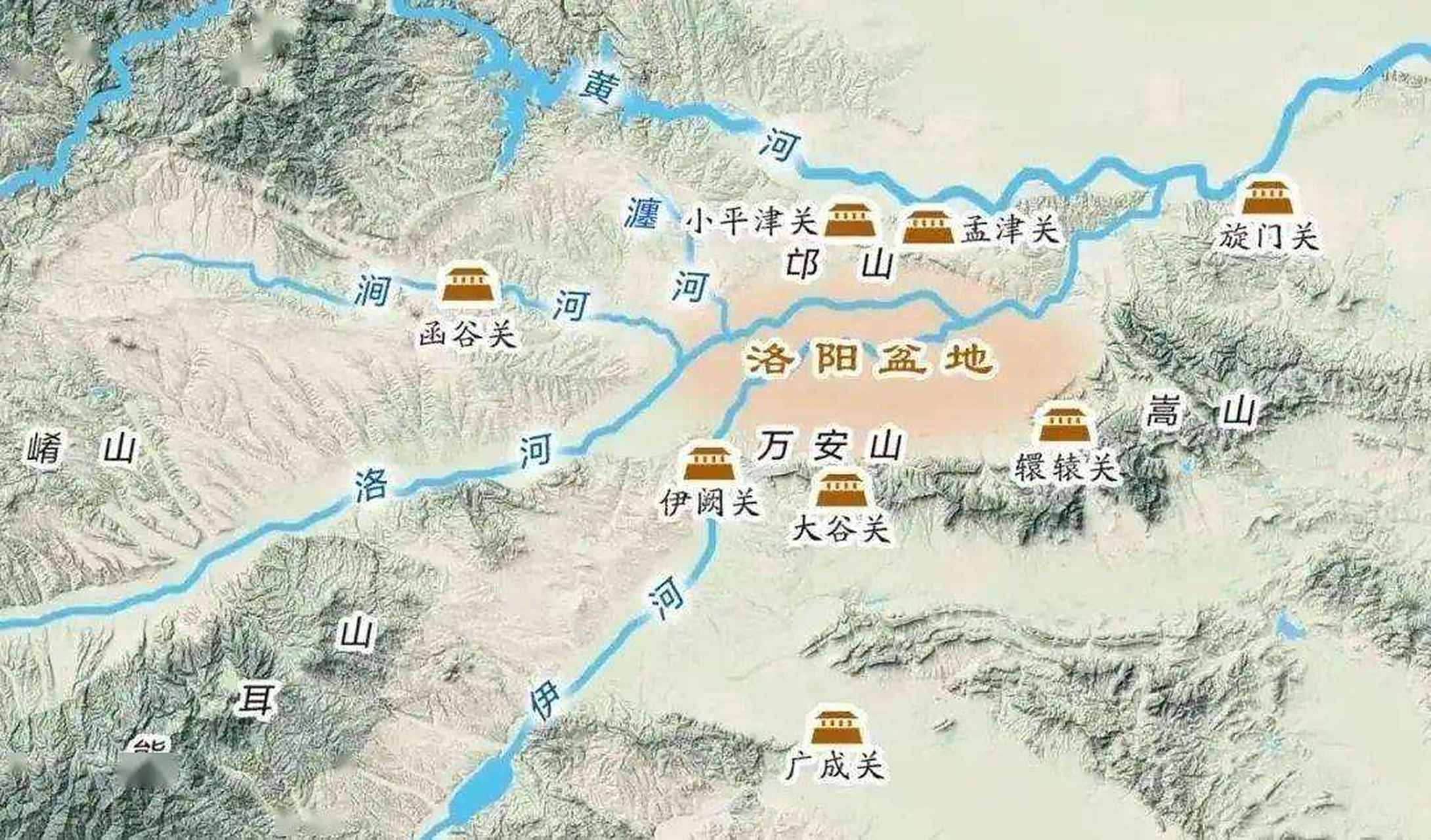 洛阳地形图  "河山拱戴,形胜甲于天下"