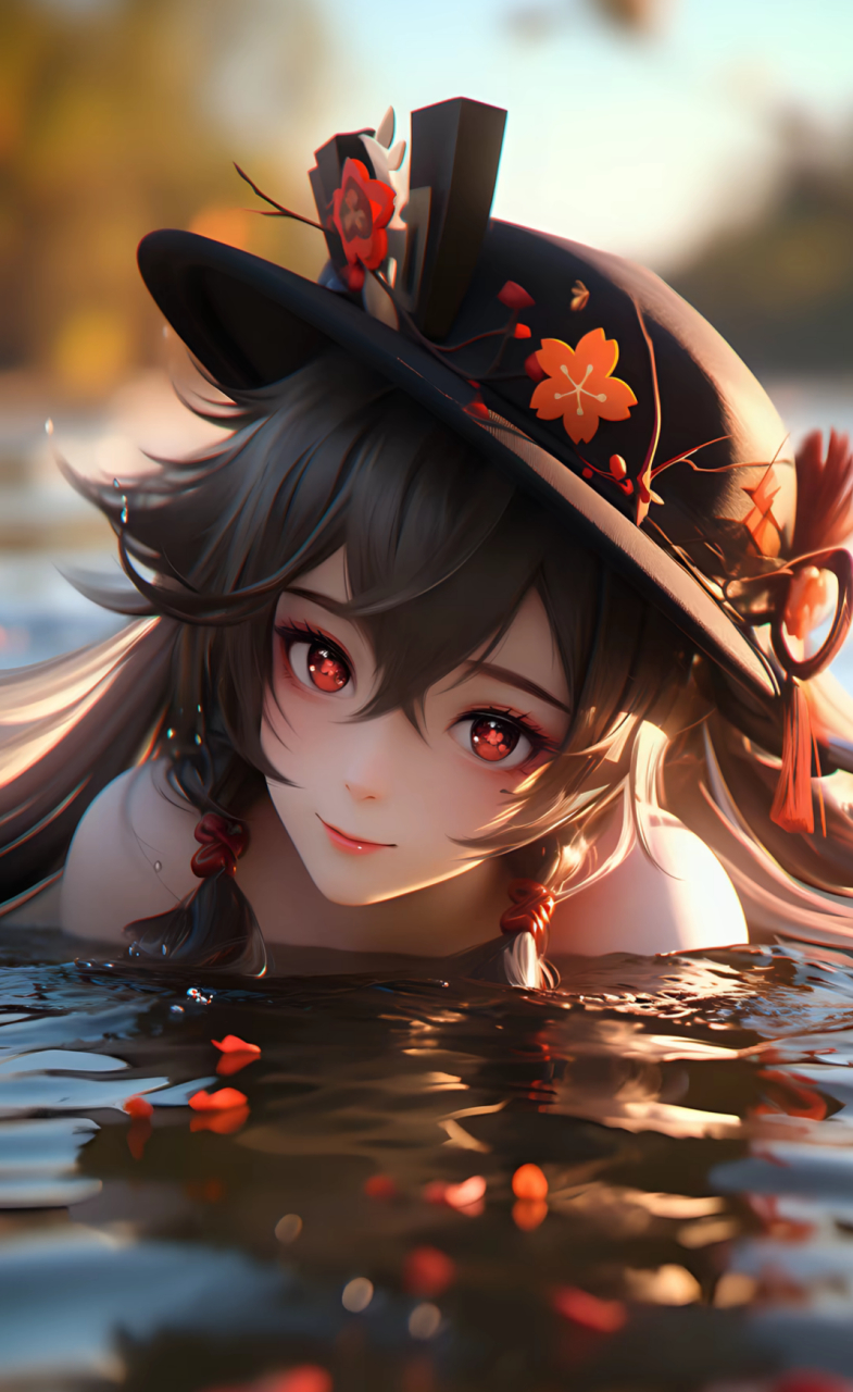 出水"桃"～但是桃花眼呢!#胡桃# #原神