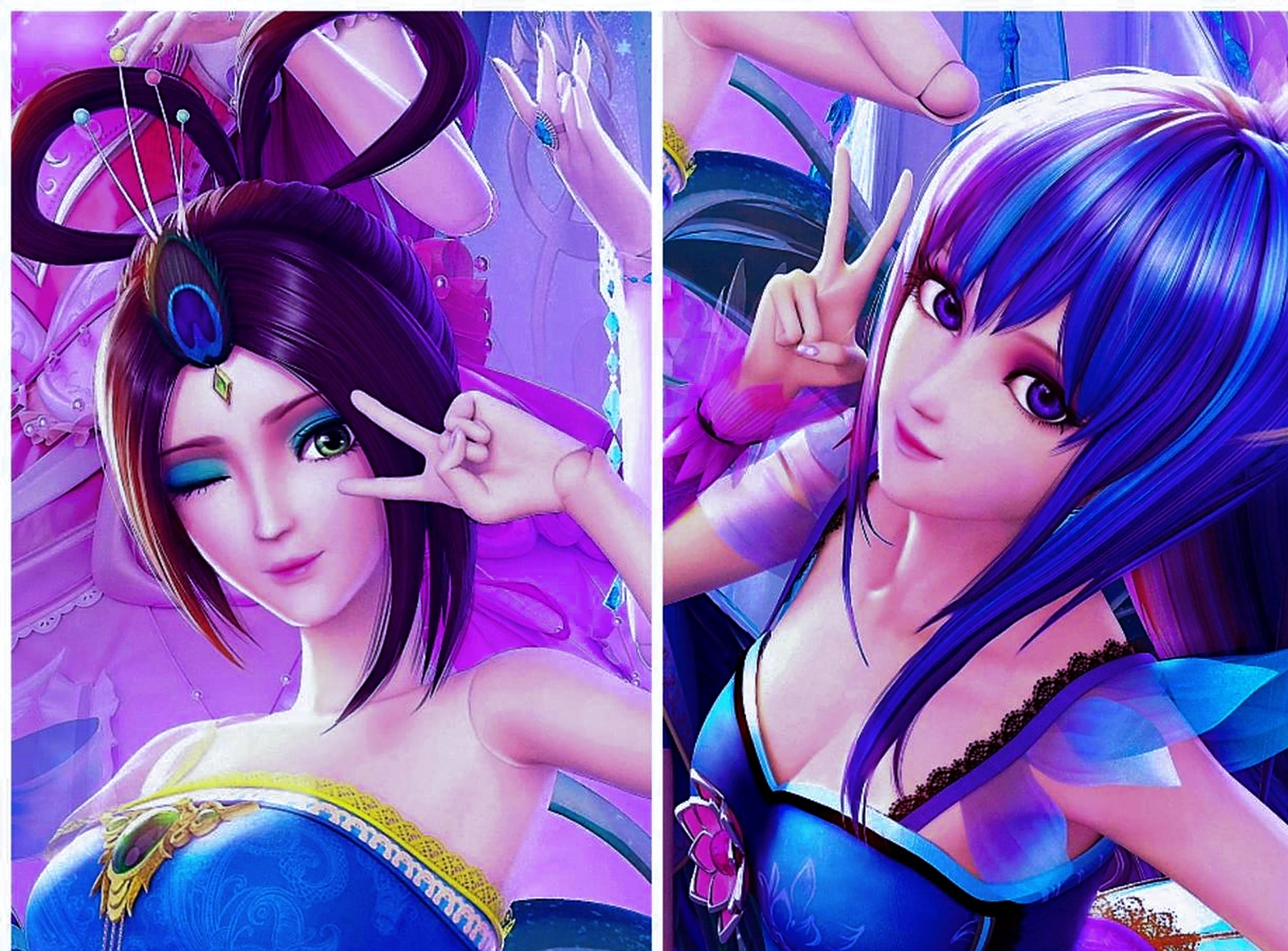 你好动画人# #精灵梦叶罗丽# 叶罗丽十周年海报中,陈思思和孔雀仙子