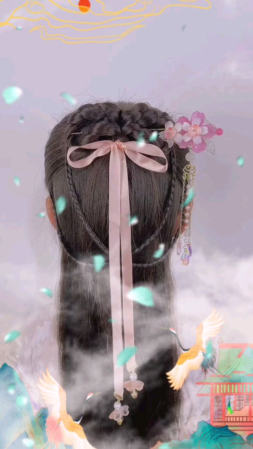 儿童编发发簪古风发型真的超好看仙气飘飘