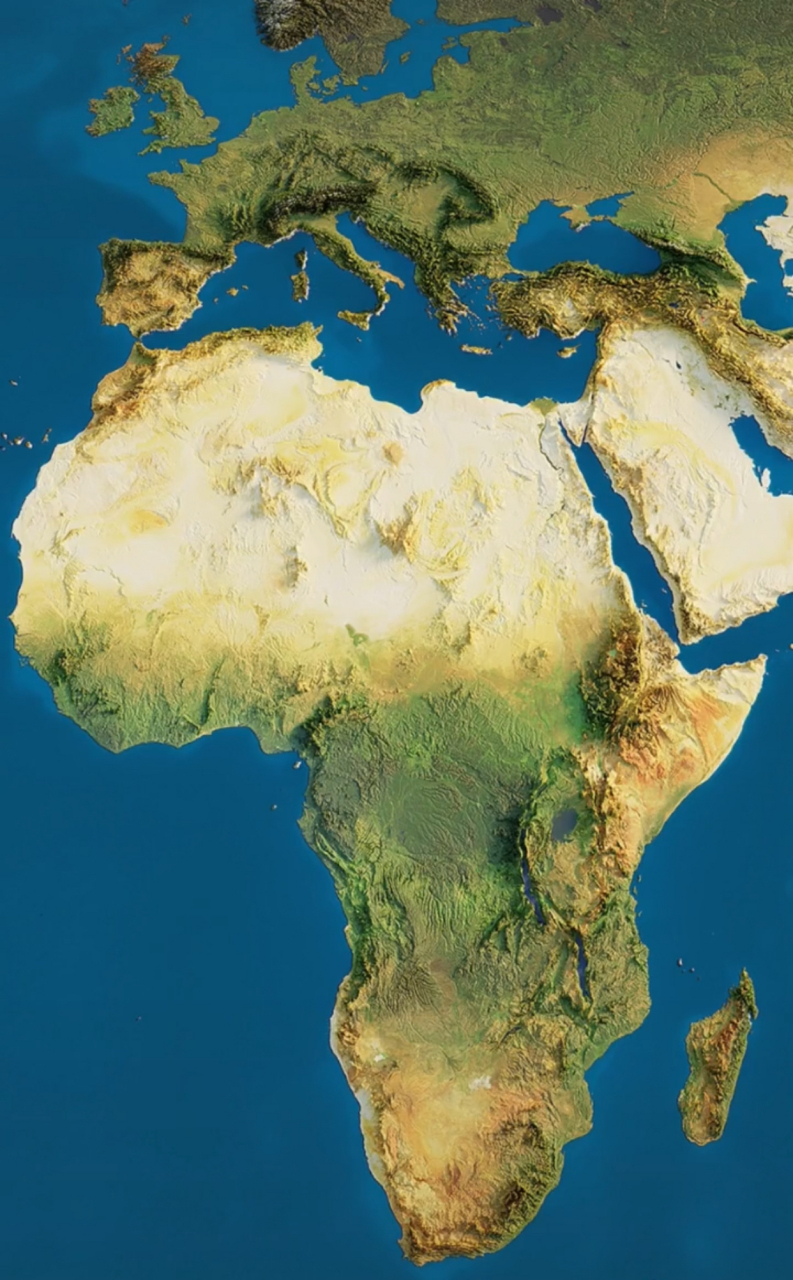 非洲地形图,马达加斯加离非洲大陆也不近啊!