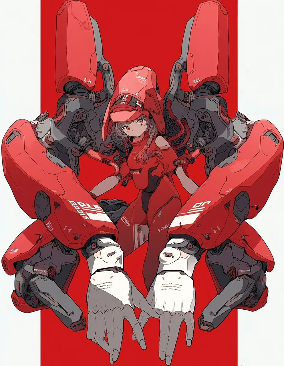 一组张力十足的机械义肢女孩插画欣赏,by nijijourney.