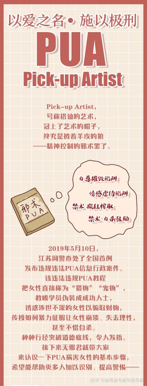 pua,全称"pick-up artist",原意是指"搭讪艺术家",其原本是指男性接受