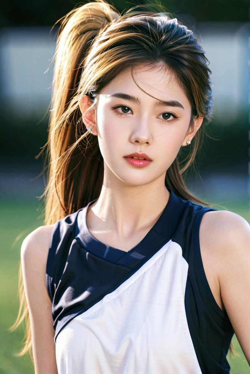 气质性感美女运动装户外摄影写真图片#美女# #养眼美女# #足球宝贝