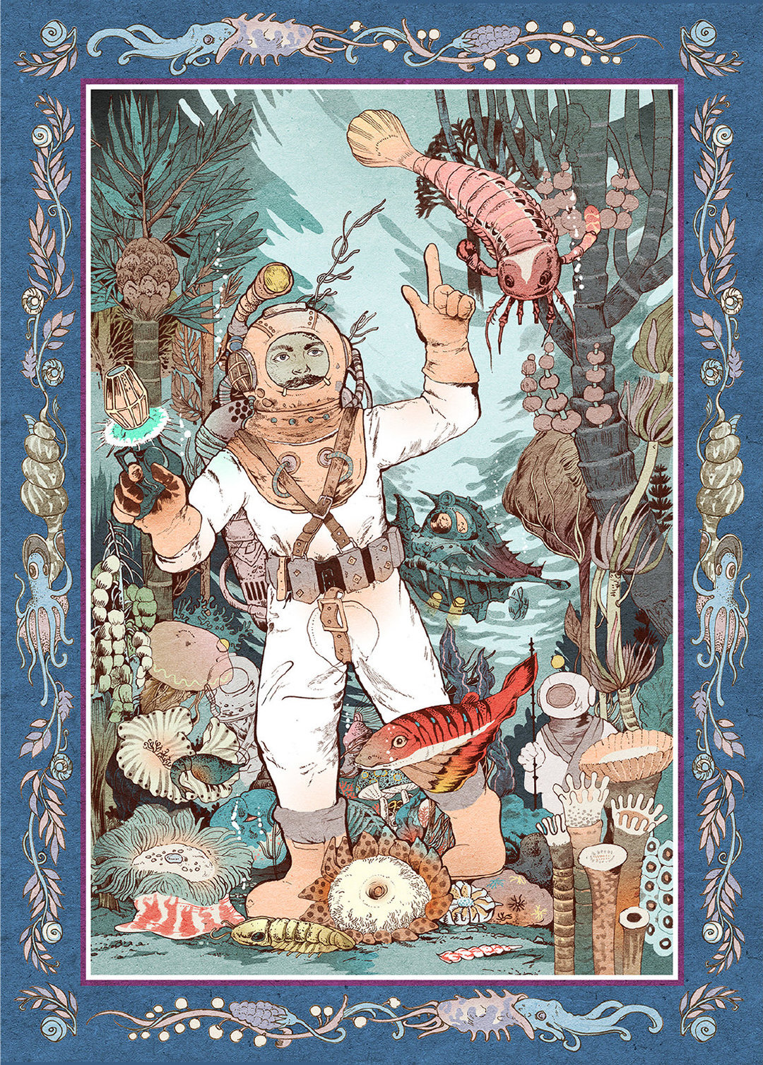 创意新派插画,融合中式美学和西方奇幻元素,展现出独特的风格