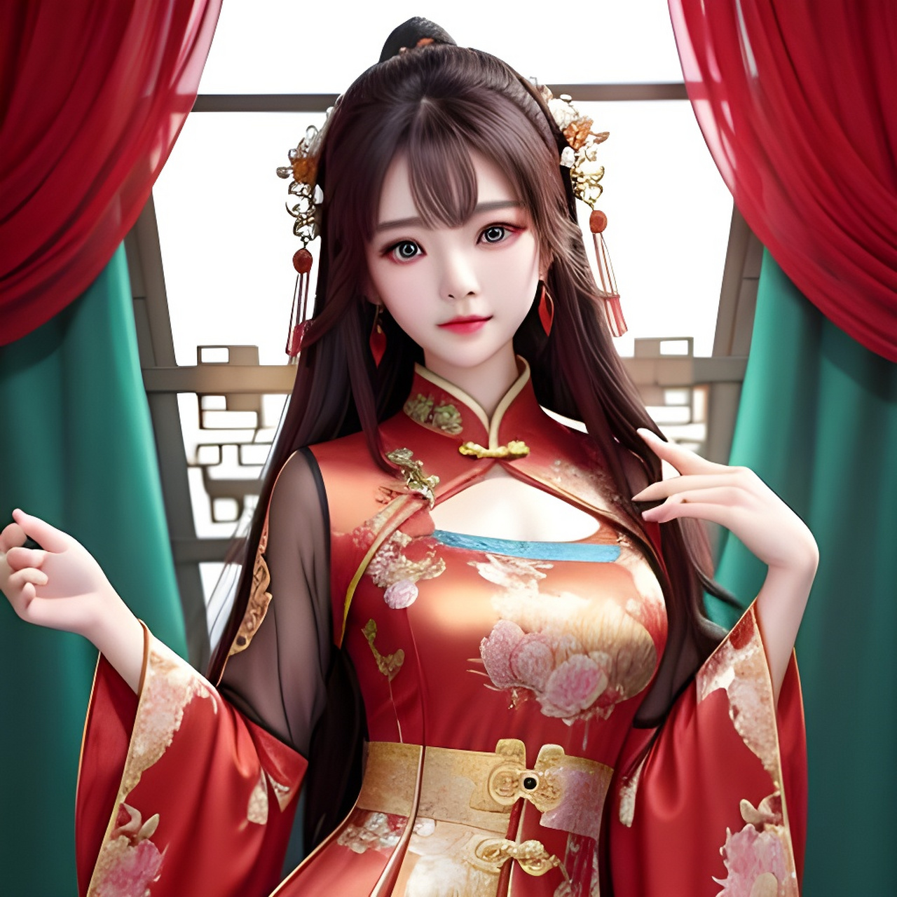 「古装新娘」[比心][比心] #超潜力新人创作营#  #二次元美图#  #ai