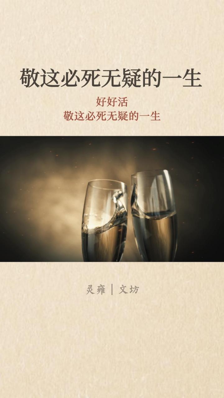 敬这必死无疑的一生!