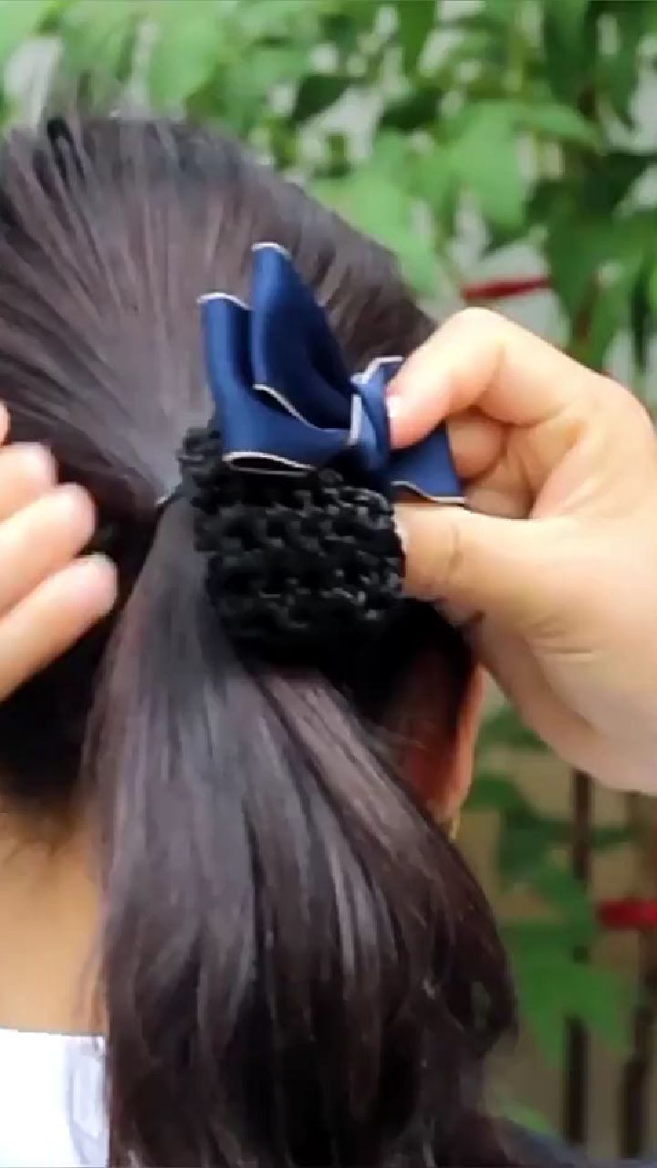 头花女职业盘发上班盘头发网兜发饰