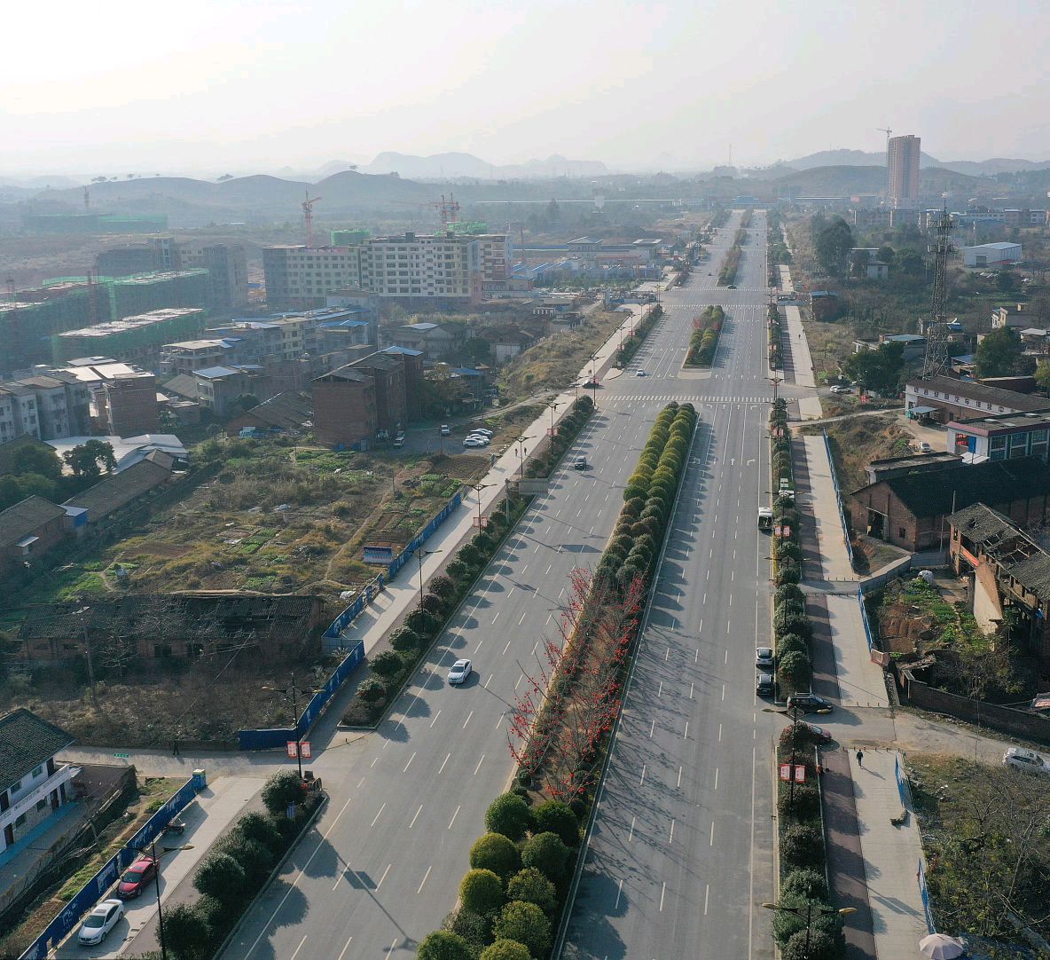永州道县,环城西路和站前大道建成后,城区面积将扩大一半