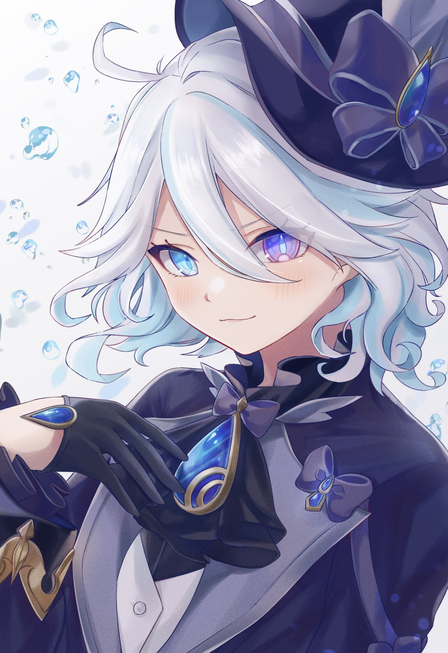 异瞳白毛少女 画师:園ヶ崎さくら#二次元美图# #我爱二次元# #提瓦特