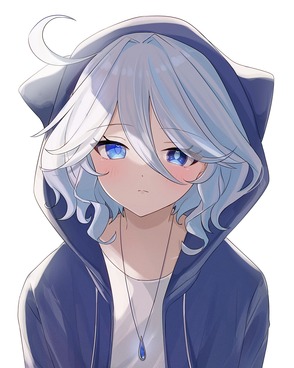 连帽衫猫耳芙宁娜(脸红的芙芙很可爱) 画师:園ヶ崎ㄜくら#二次元美图