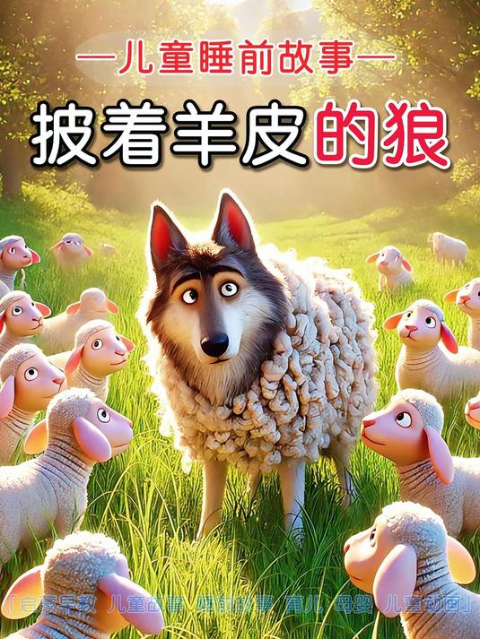 寓言故事《披着羊皮的狼》3-6岁儿童睡前故事,有声绘本