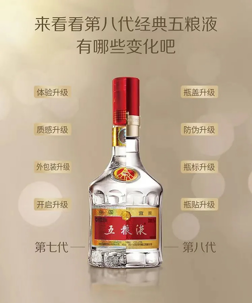 1959~1965年: 手榴弹瓶"交杯牌"五粮液 1966~1970年: 中国名酒标"交