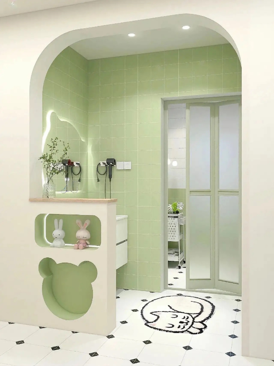 2024年流行半墙卫生间设计       卫生间也能做干湿分离,半墙卫生间二