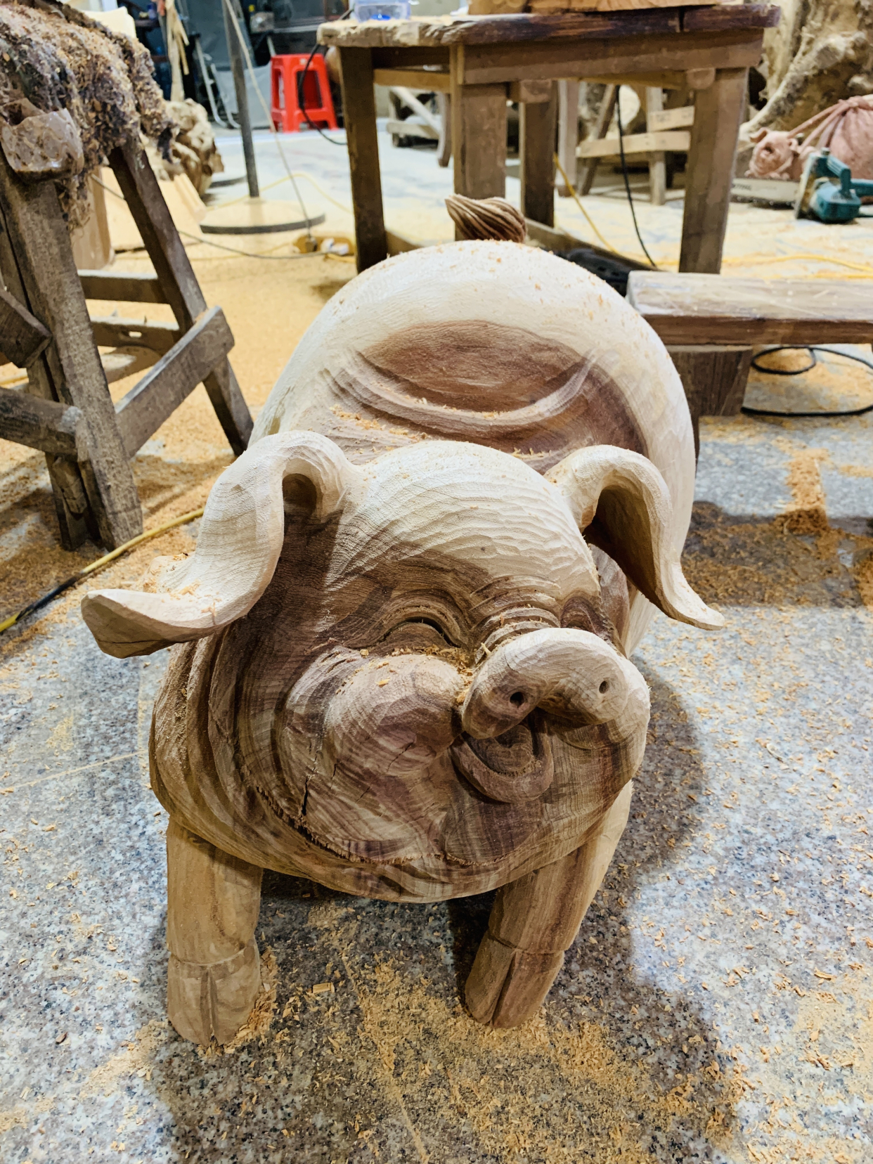 木雕招财幸福猪根雕摆件