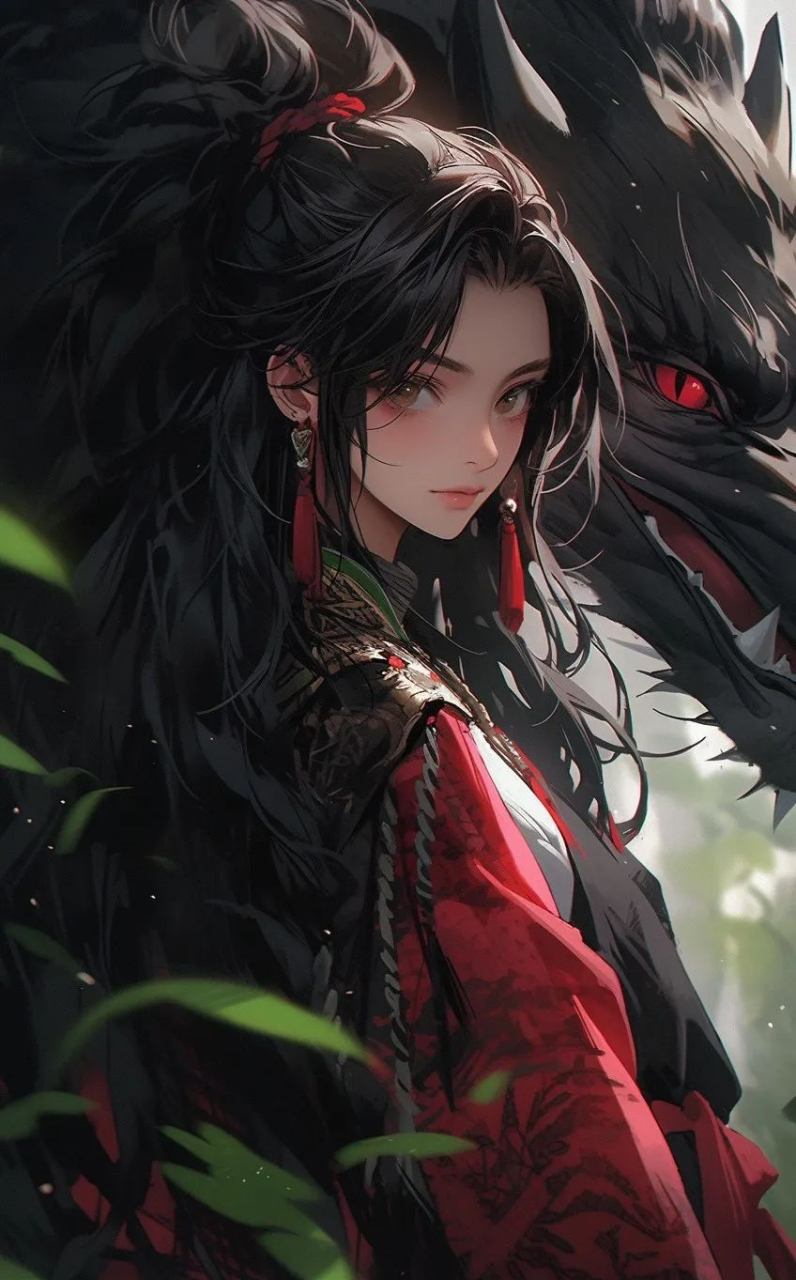 少女与狼#最喜欢的二次元人物# #ai美女图片# #古典国风美人