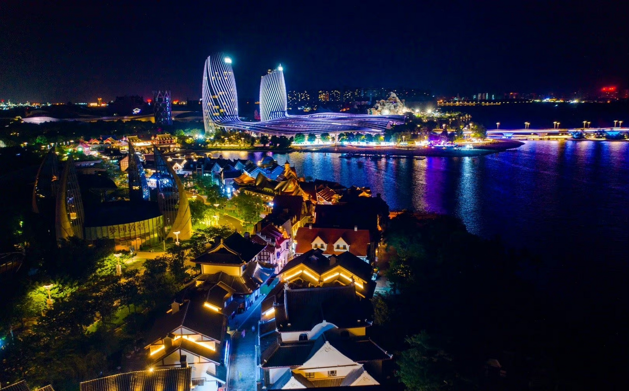 海南海花岛夜景图片图片