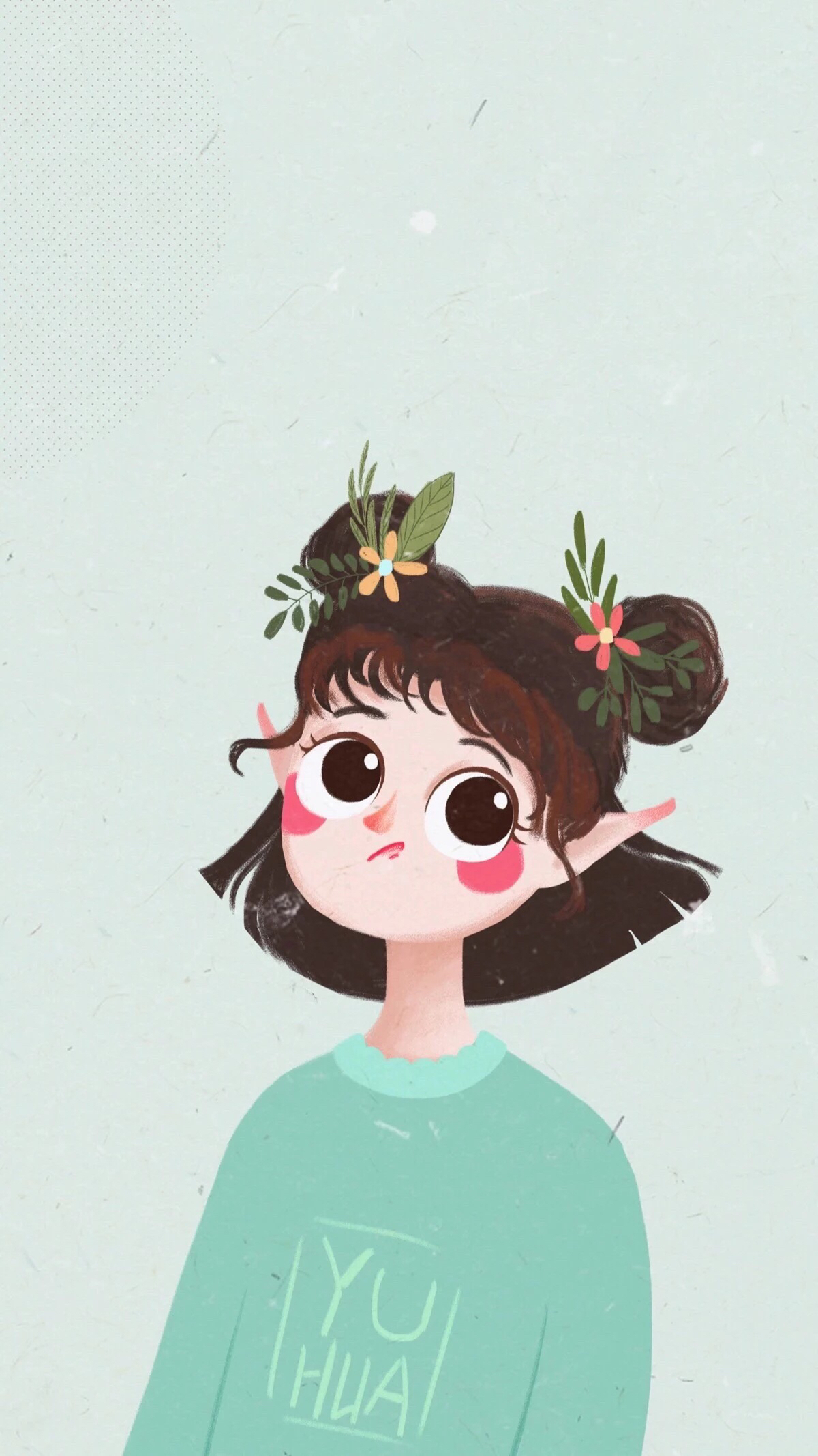 小清新治愈系少女卡通插画壁纸