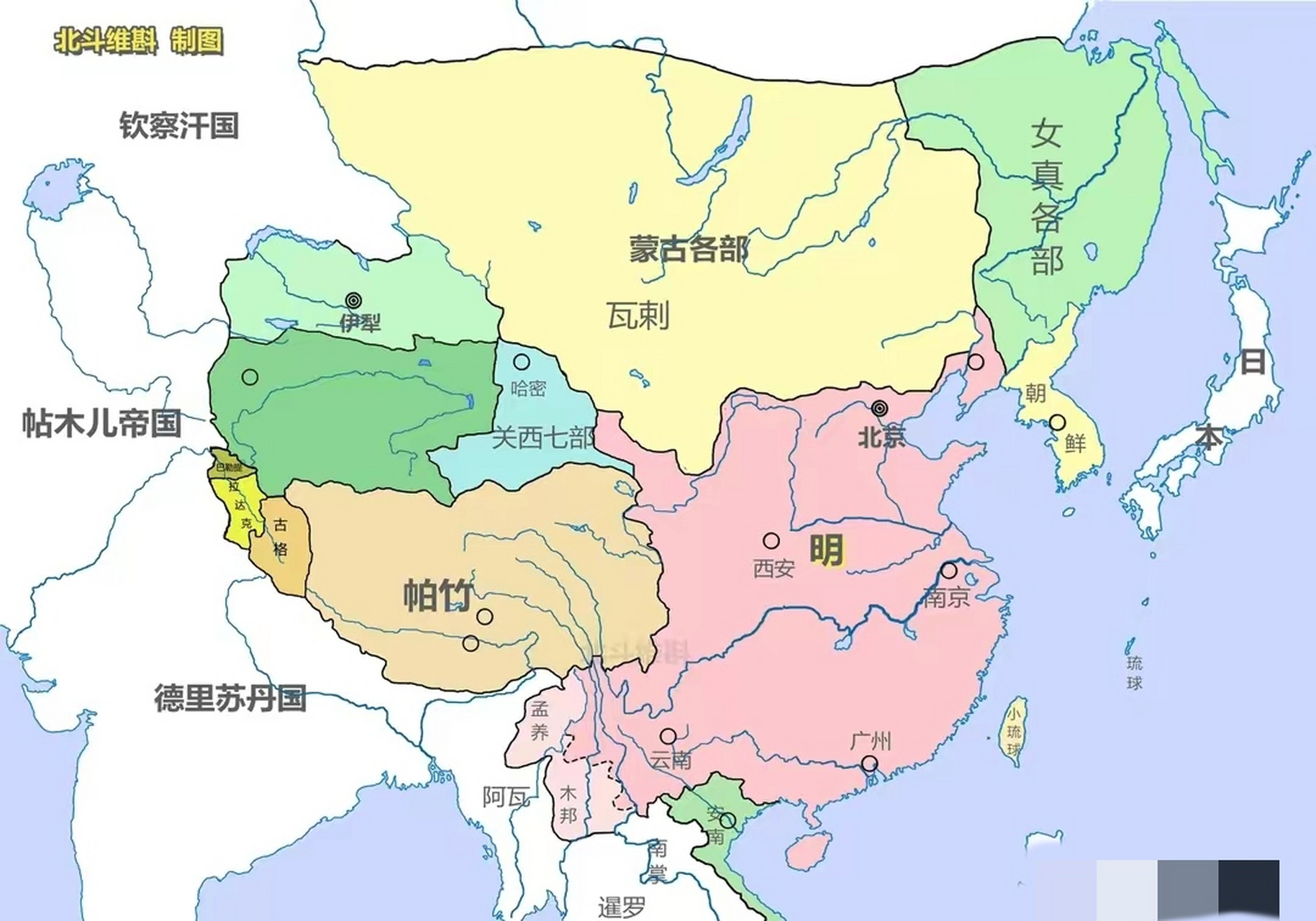 明朝统治中国277年,清朝统治中国276年.
