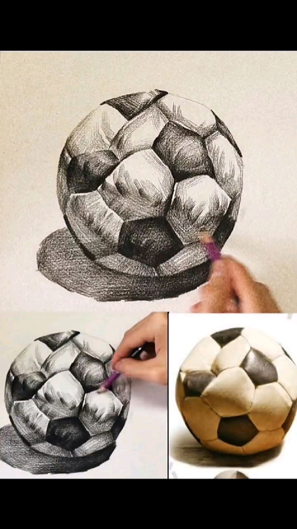美术生一分钟教你怎么画好素描足球质感-度小视