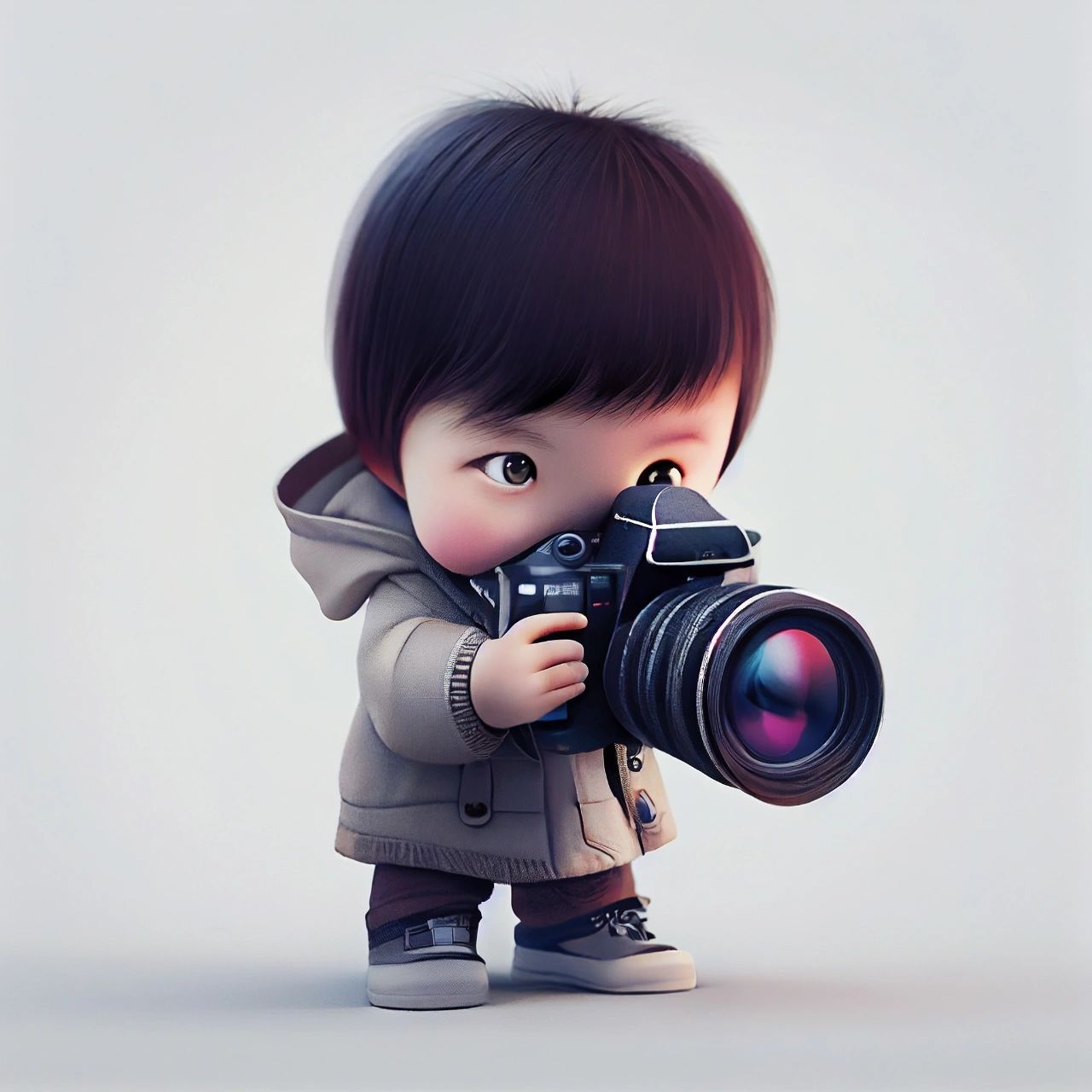头像:男性职业头像,摄影师,快递员 #ai绘画# #插画