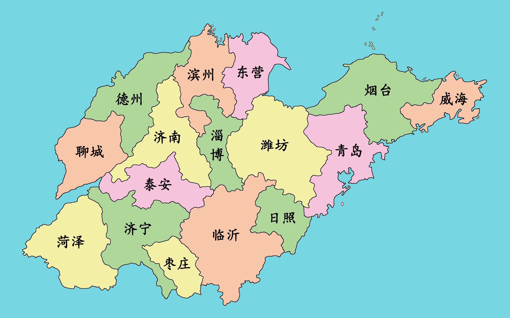 山东行政区划图县级图片