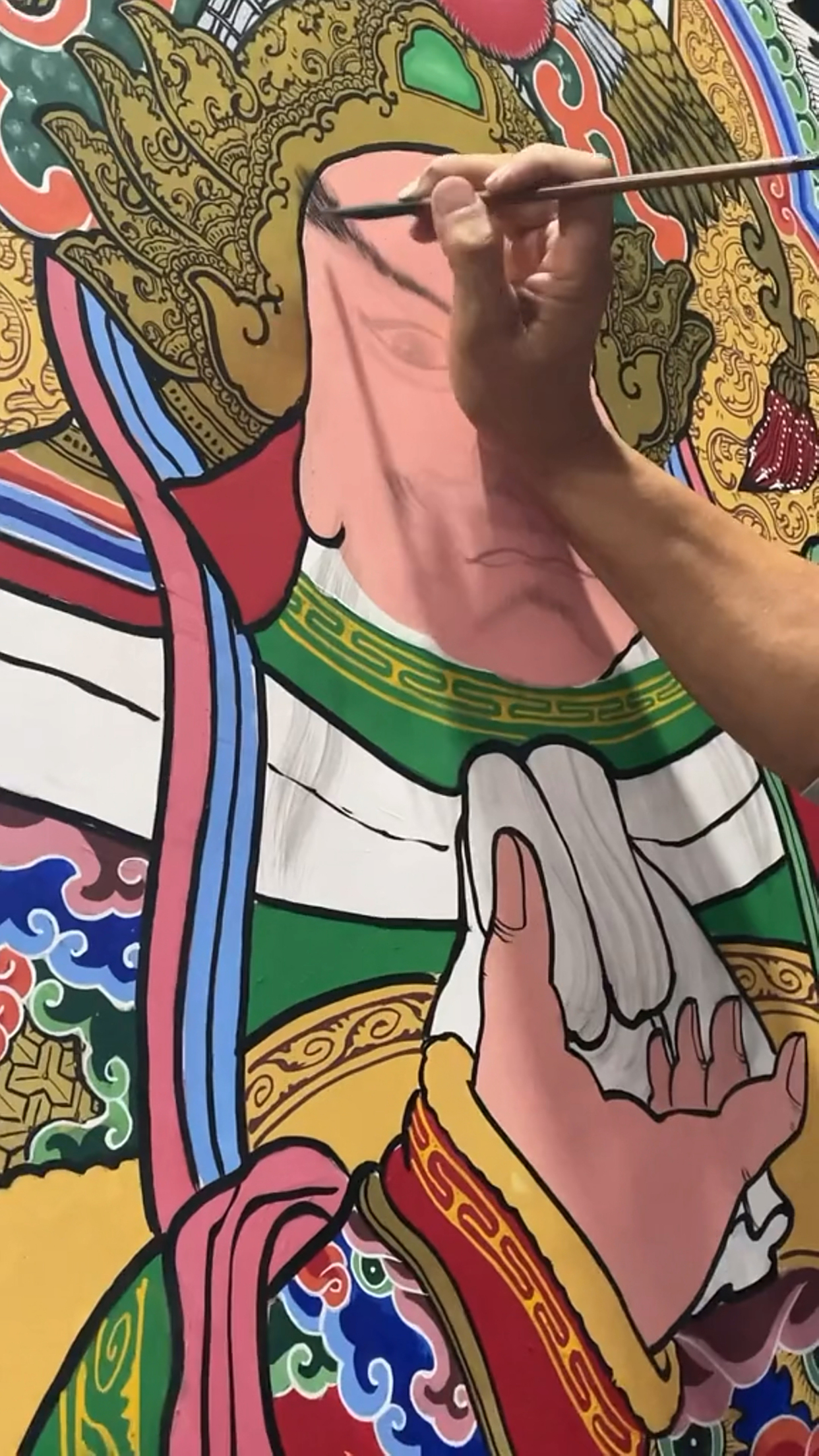 潮汕祠堂传统门神制作全过程-度小视