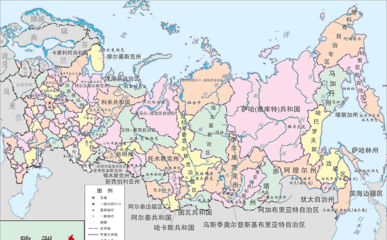 萨哈林岛行政地图图片