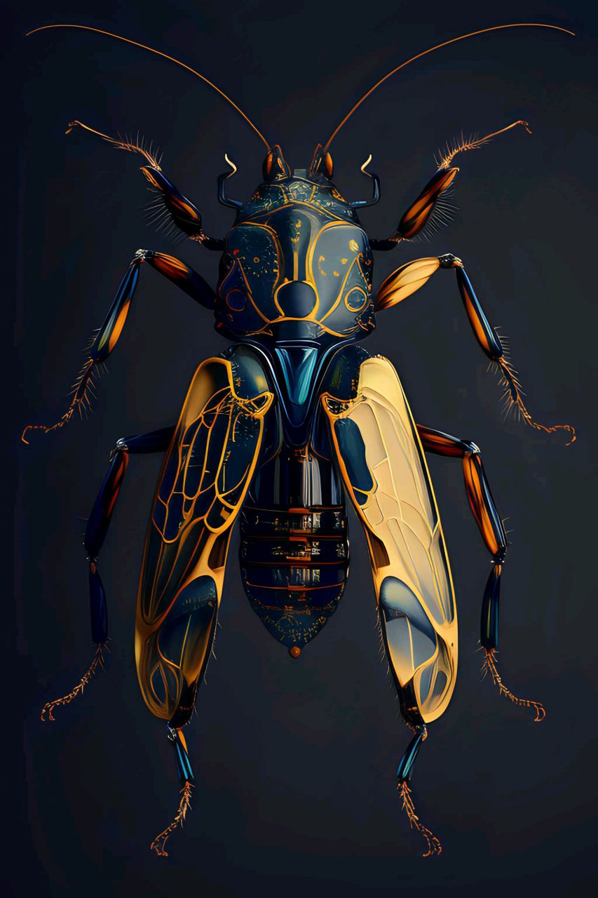 ai创作:赛博科技,机械昆虫.#动漫# #模型# #昆虫