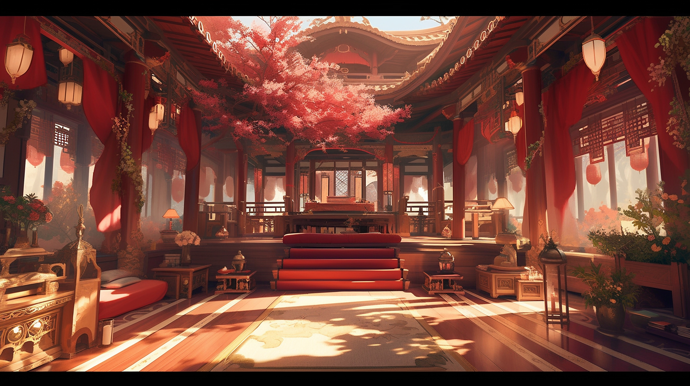 中式庭院场景#ai绘画# #场景# #壁纸