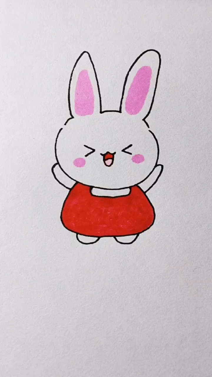 教你画只可爱的小白兔!每日一画,零基础学画画!
