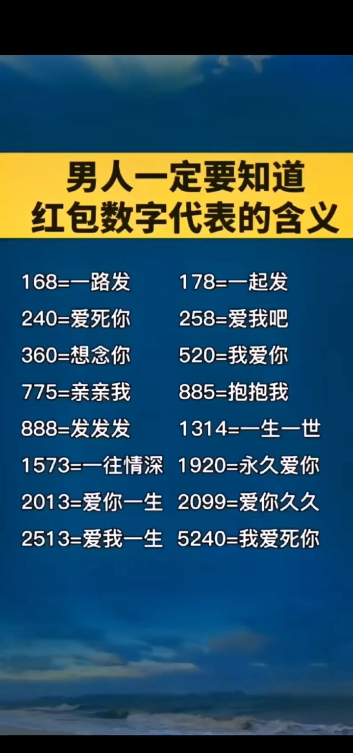 男人一定要要知道的红包数字代表的含义