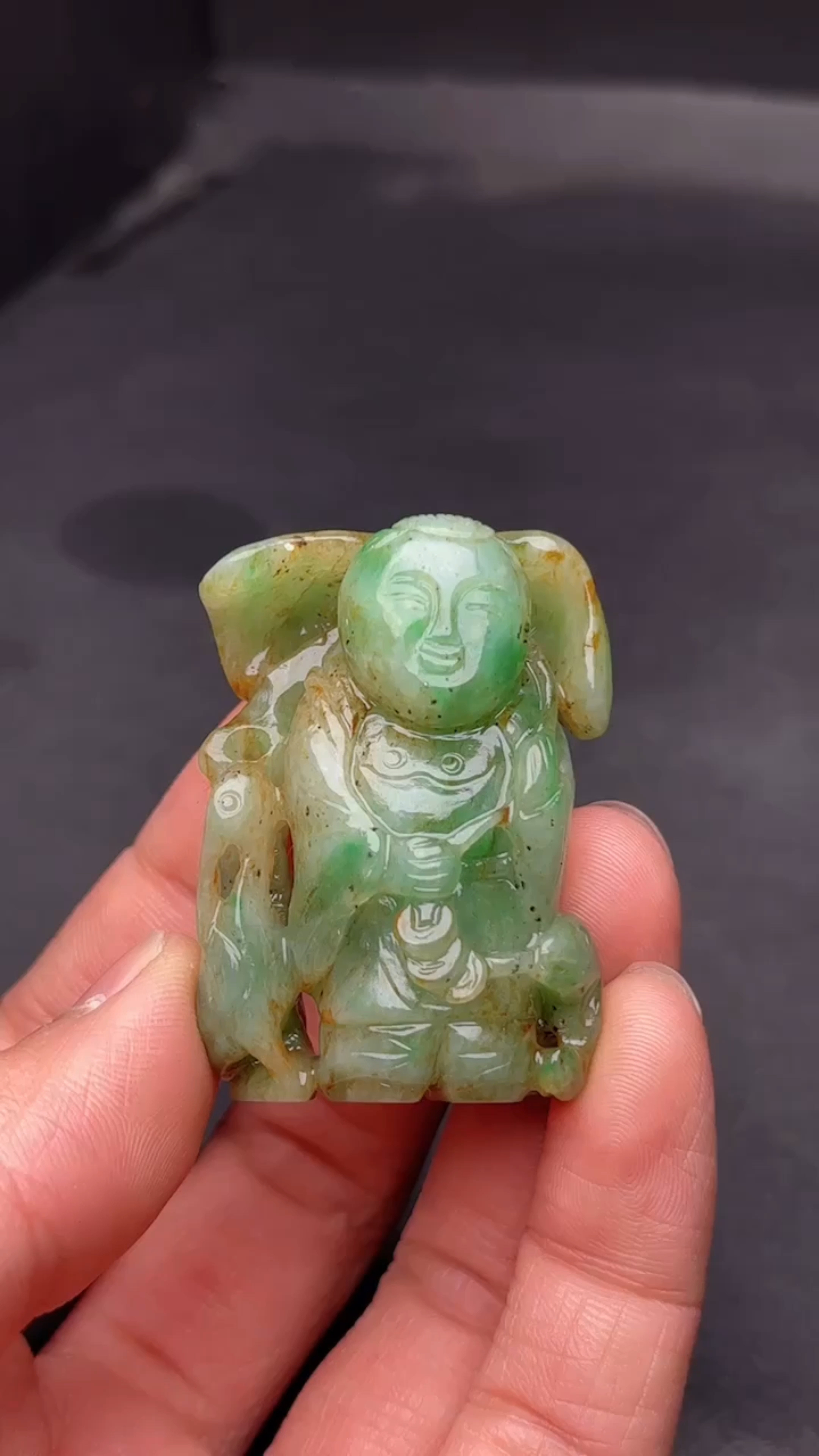 古玉老玉清代翡翠童子