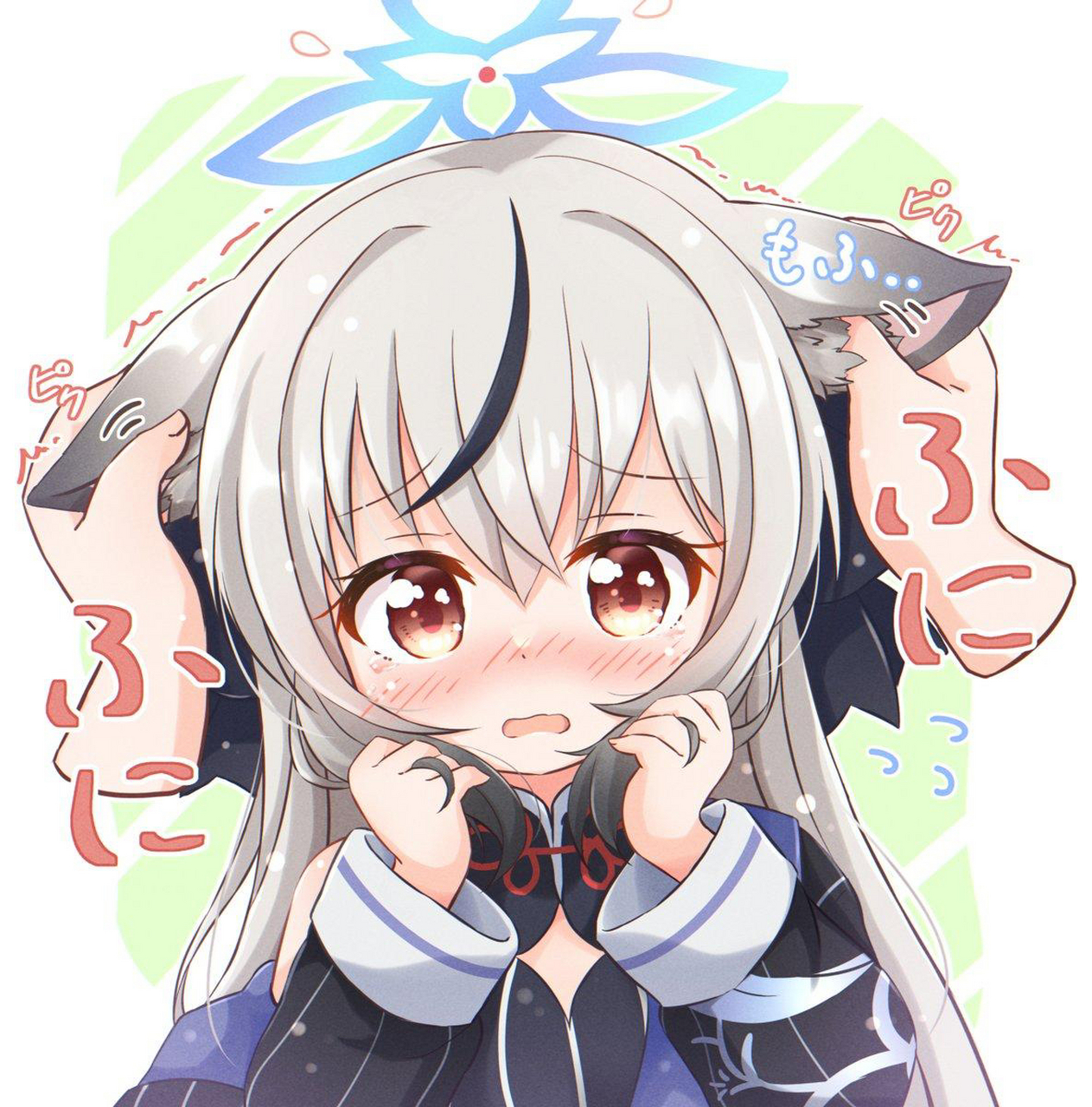 想让老师摸摸耳朵的小心奈[摸头]#碧蓝档案#  画师:kuppa(图1)/理紅