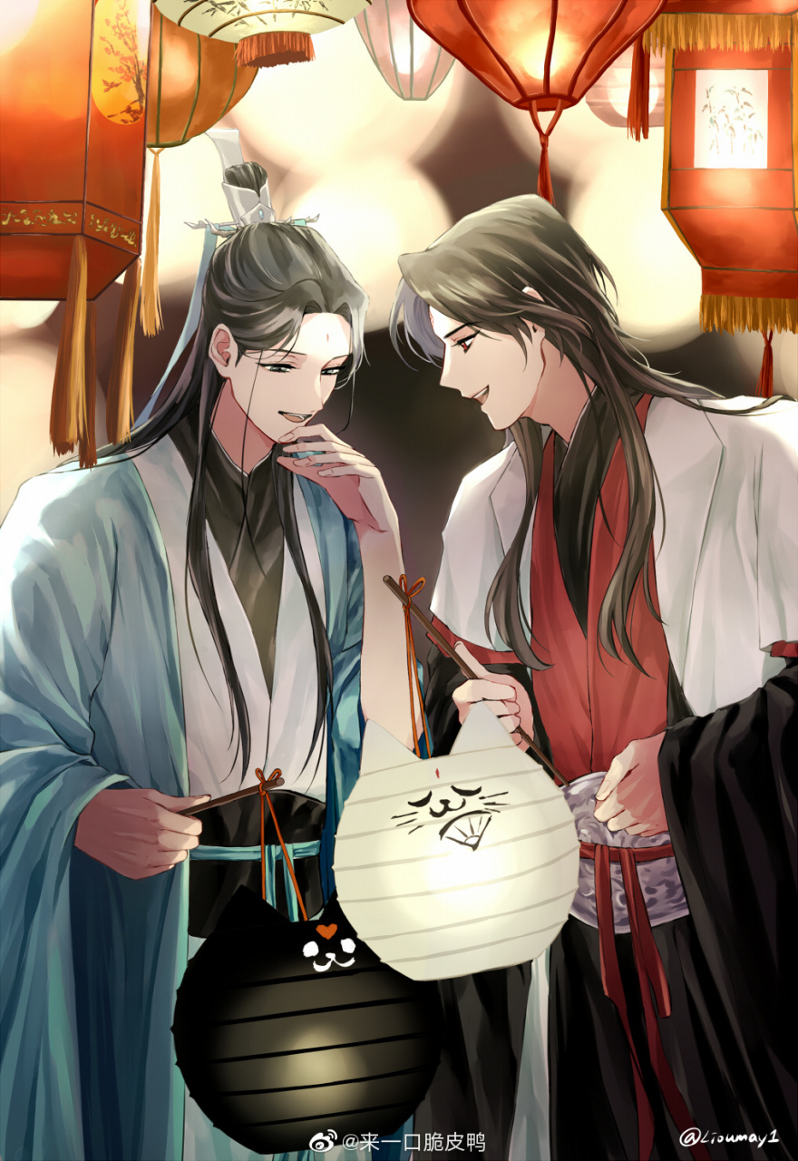 人渣反派自救系統##冰秋# 一起逛花燈,貓咪和狗勾燈好可愛!