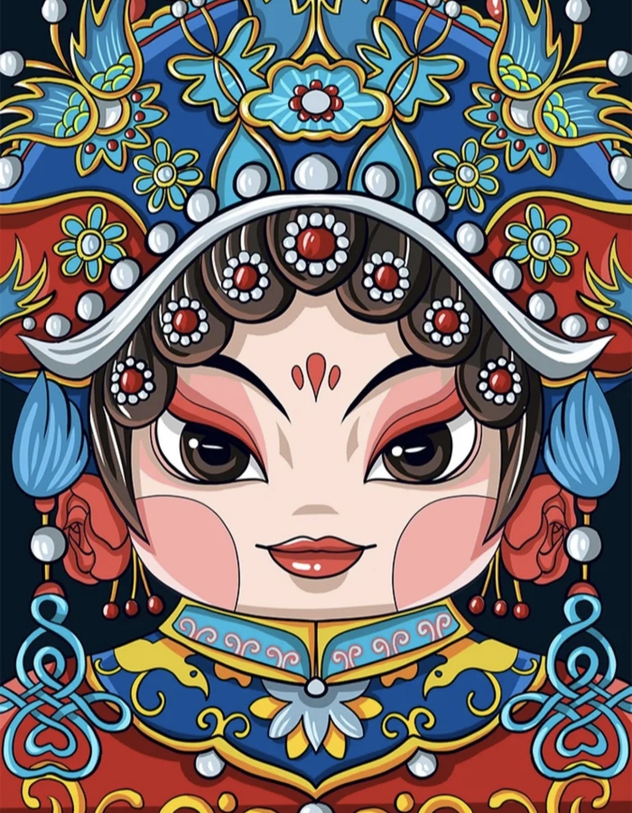 超可爱的戏曲人物插画!