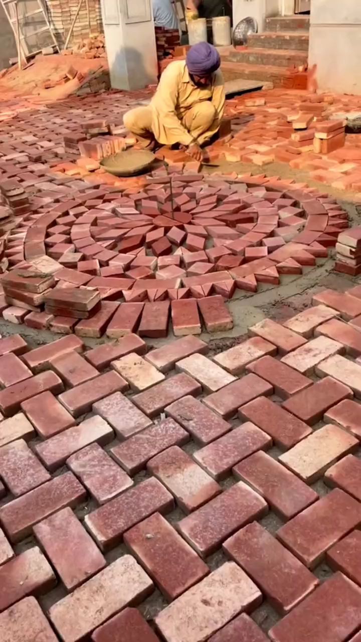 印度花式砌砖工艺,真好看