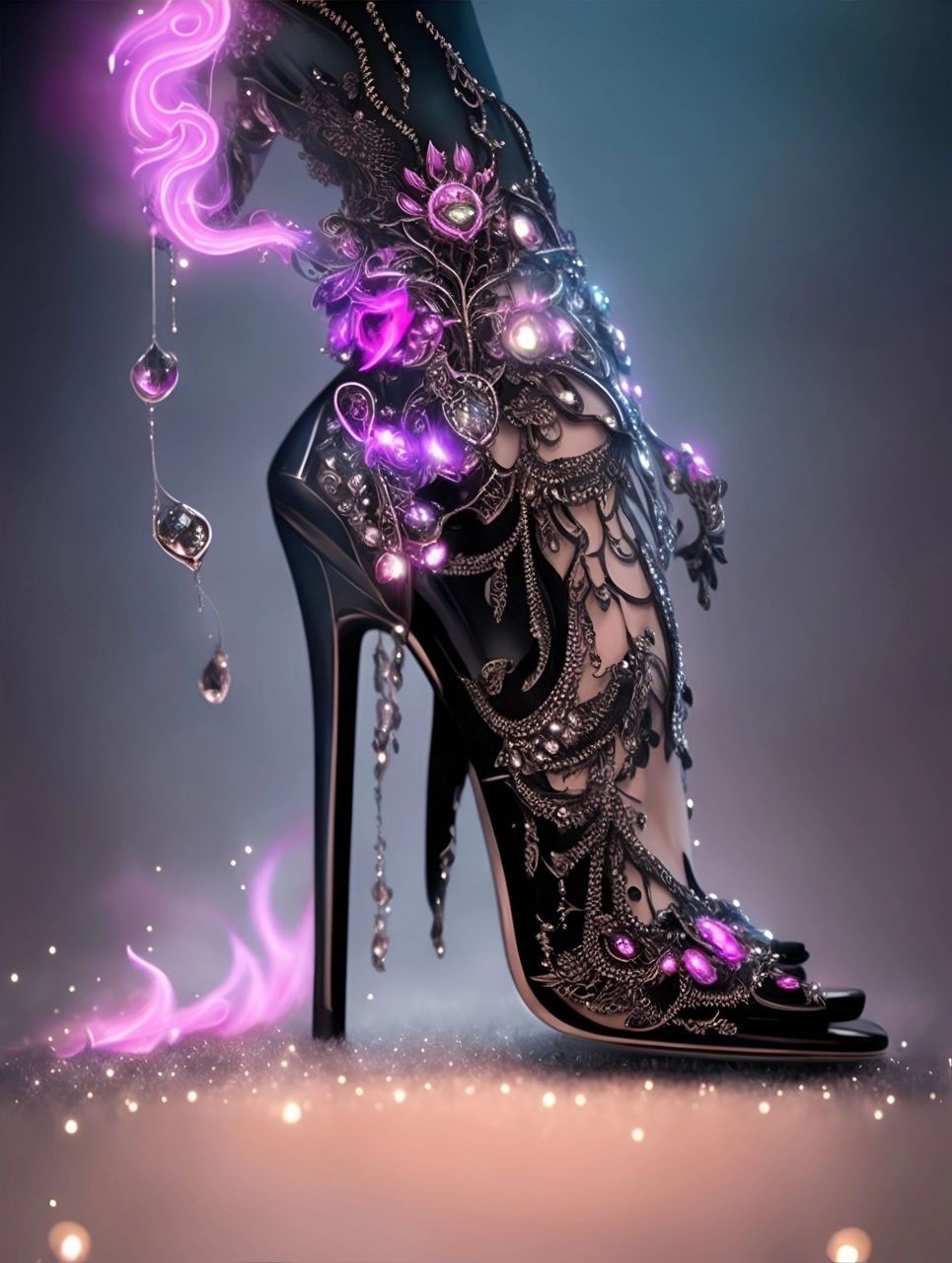 梦幻高跟鞋-黑色妖姬