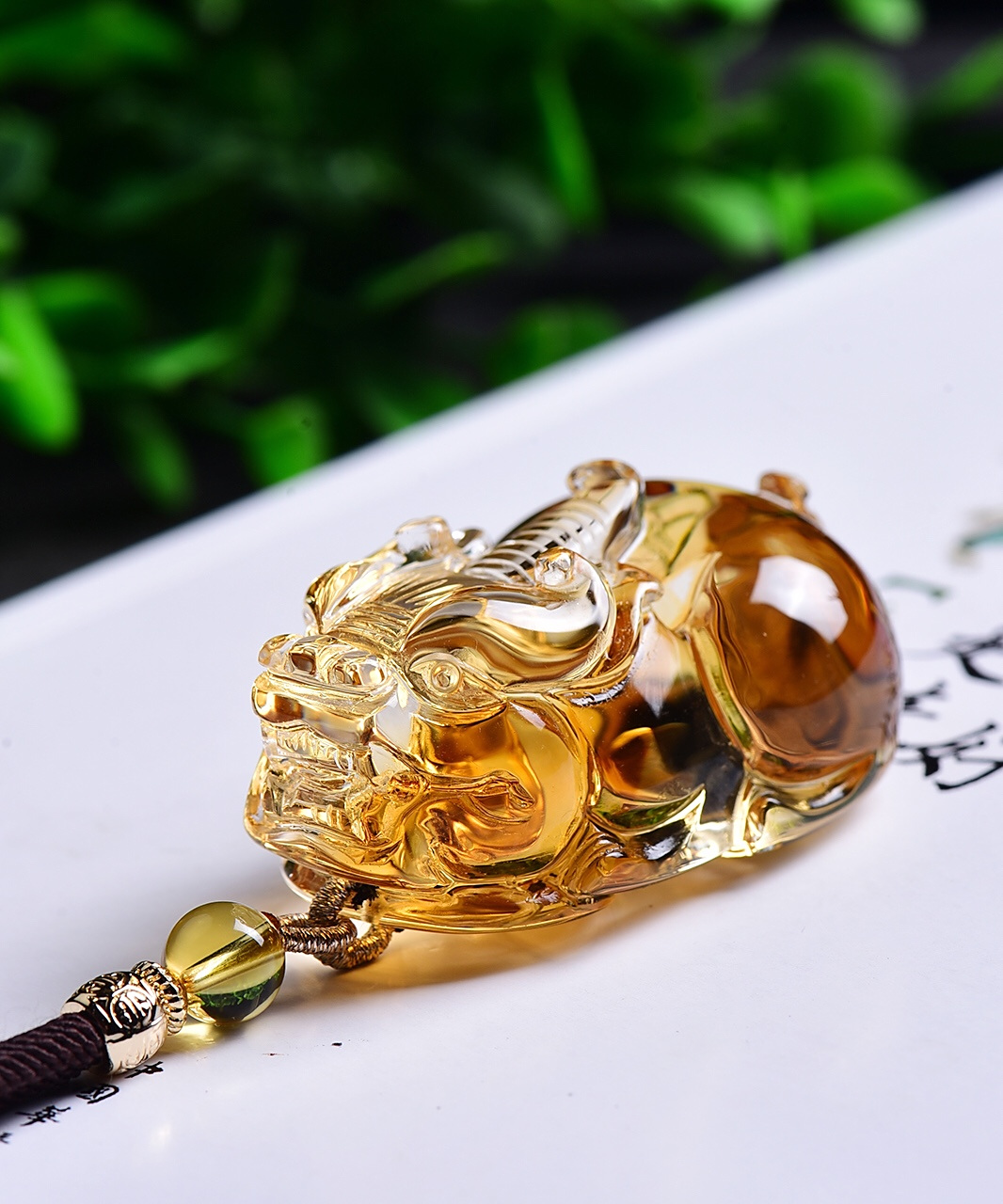 天然巴西天然黄水晶貔貅吊坠,大师雕刻,每一处细节都完美!#貔貅吊坠